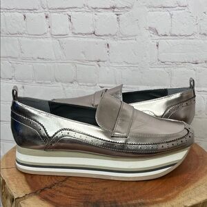 Crown & Ivy Silver Platform Loafer Sneakers